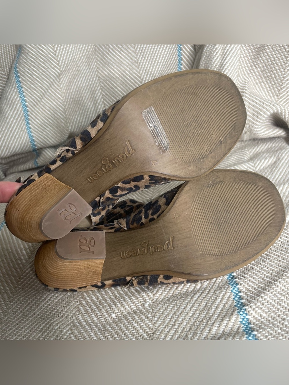 Paul Green Leopard Print Leather Open Toe Ankle Booties Zip Heels Sz 4UK 6.5 US - Picture 9 of 10